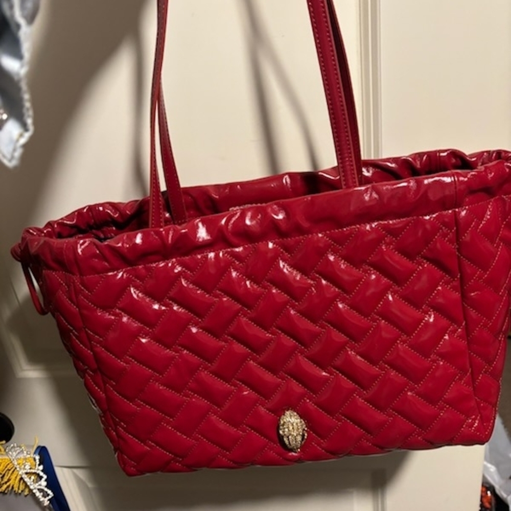 Kurt Geiger London Small Kensington String tote bag in red patent leather